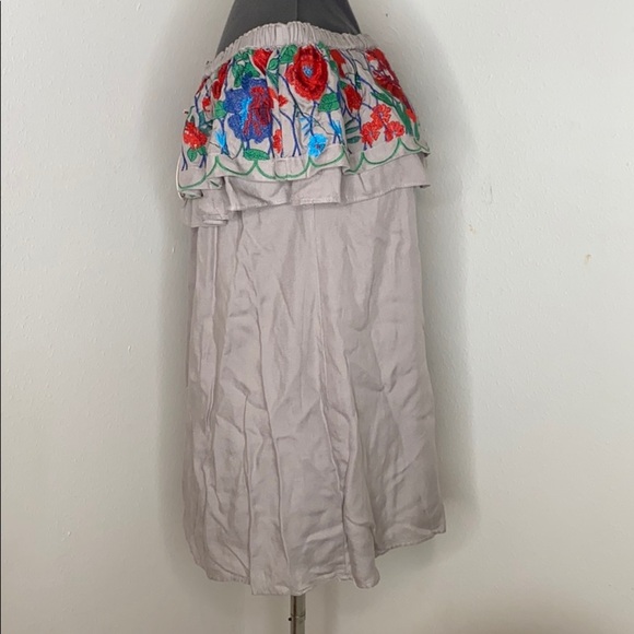 NWT Umgee embroidered gray dress Small - Picture 2 of 6